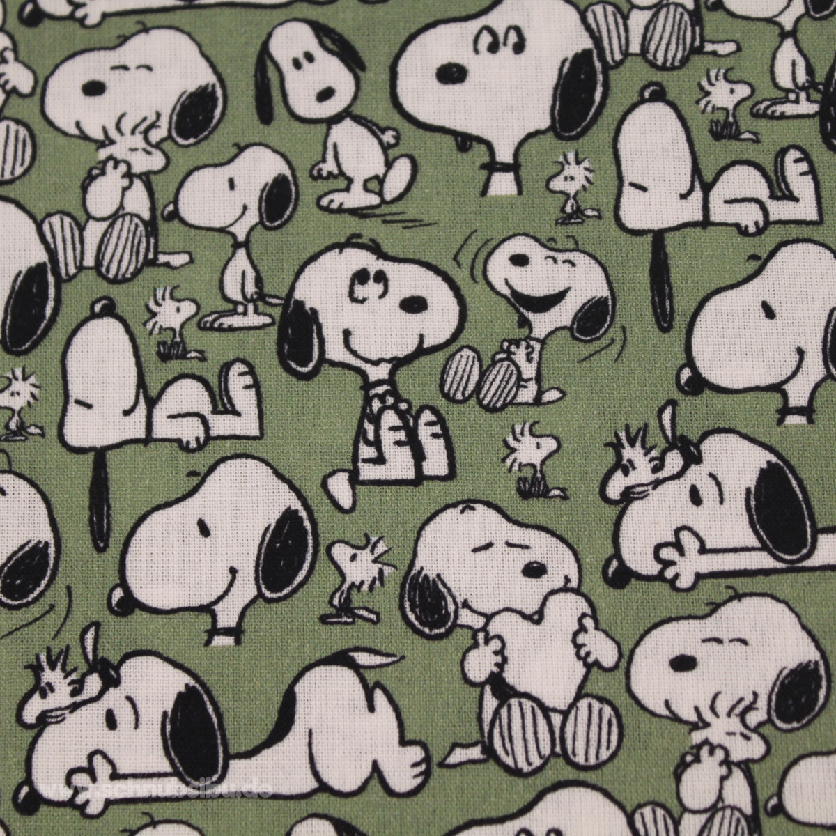 Popeline Snoopy grün